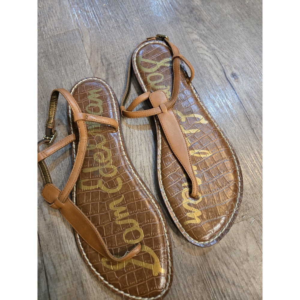 Sam Edelman Women's Gigi Sandal Size 9 Thong T-Strap Brown